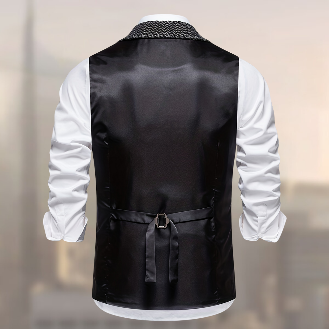 Lincoln™ | Retro gilet met visgraatmotief voor heren