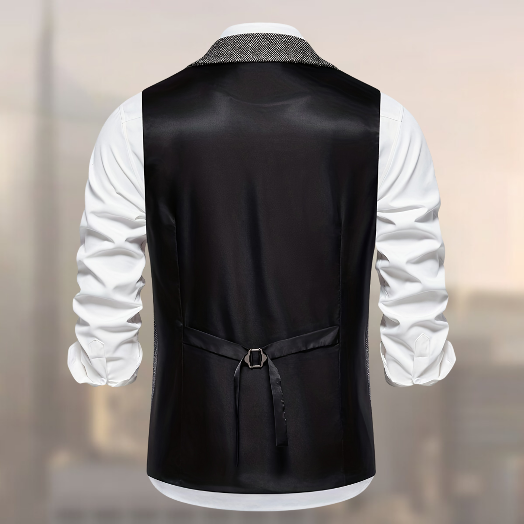 Lincoln™ | Retro gilet met visgraatmotief voor heren