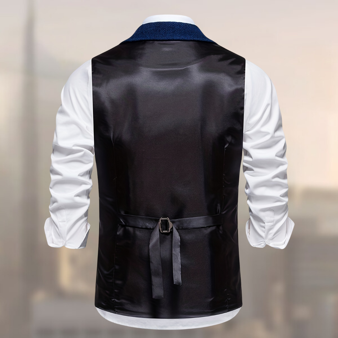 Lincoln™ | Retro gilet met visgraatmotief voor heren