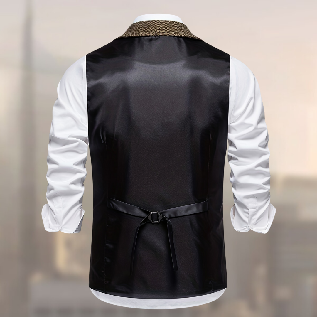 Lincoln™ | Retro gilet met visgraatmotief voor heren